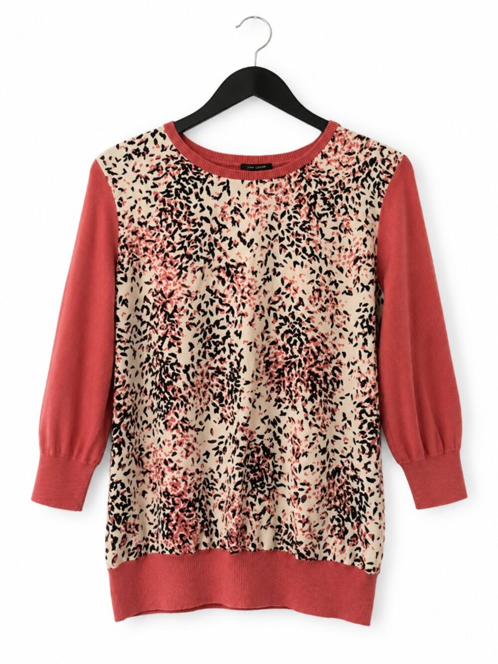 Ann Taylor Women's Sweater Size Medium Pink Floral Print Lightweight Knit